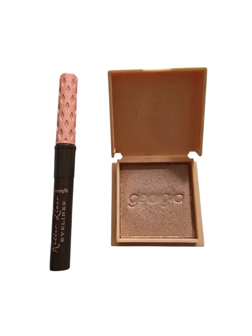 Benefit Cosmetics Eye & Cheek Duo (Category: Makeup) located in Taguig. Submitted by altainfante (Listing ID 1460688014, Image 3). Description: Benefit Roller Liner True Matte Liquid Eyeliner (Brown) ​Finish: True matte. ​Shade: Rich, natural brown. ​Tip: Ultra-fine precision felt tip for controlled, sharp winged lines or soft lash-line definition. ​Formula: Smooth-gliding, quick-drying, and long-wearing liquid liner that won't drag or snag. Php 