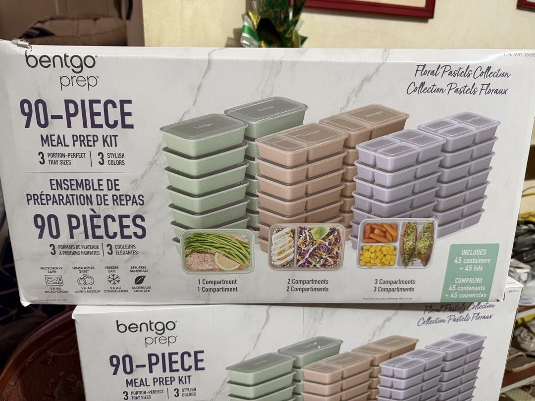 Bentgo Prep 90-Piece Meal Prep Kit (Category: Food Organization & Storage) located in Cavite. Submitted by xoxomhai (Listing ID 1460572228, Image 1). Description: Bentgo Prep 90-Piece Meal Prep Kit 💰 ₱2,000 only Perfect for meal preppers, fitness girlies, busy moms & on-the-go workers 💼🥗 📦 Specs / Inclusions: • ✅ 90-Piece Set • Includes containers + matching lids • 3 Portion-perfect tray sizes • 3 different styles • Stackable & space-saving •