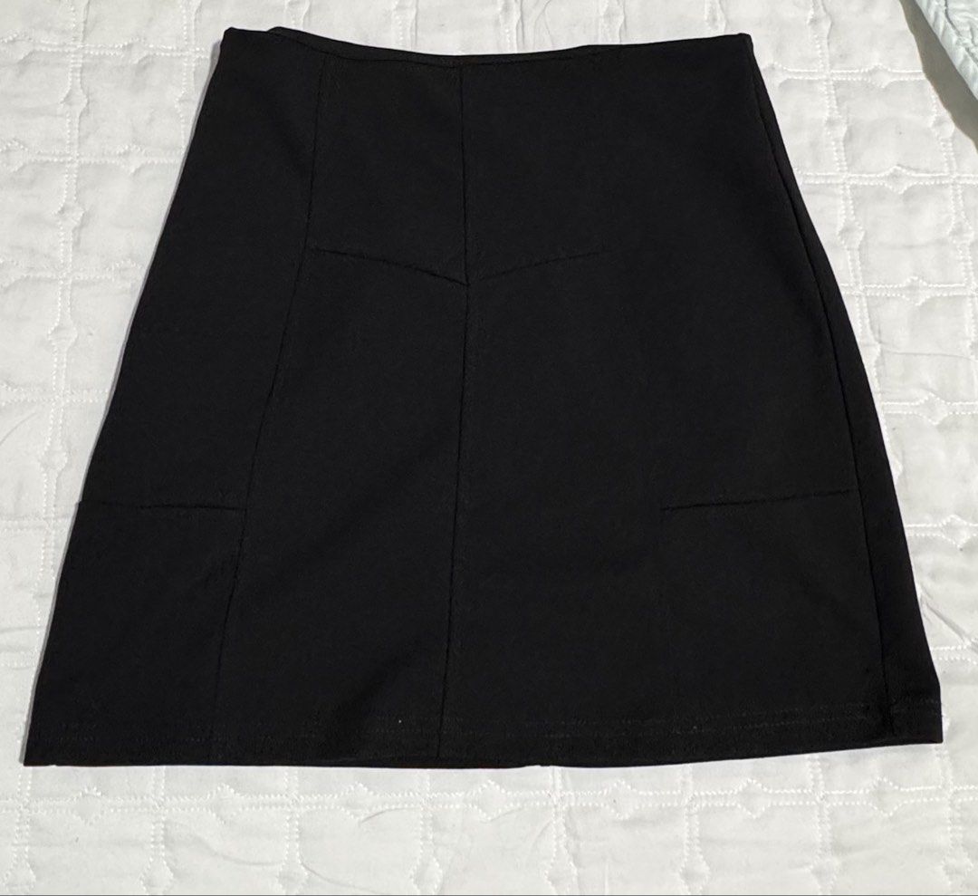 Black A-line Mini Skirt (Category: Skirts) located in Manila. Submitted by wildlion_020304 (Listing ID 1460669456, Image 1). Description: - Simple black mini skirt - Flattering A-line cut - Two faux pockets on the front - Highly versatile for various outfits - Easy to dress up or down - Great for casual wear or a night out.
