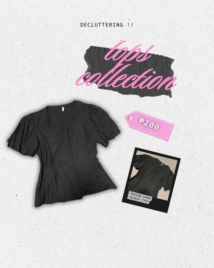 Black Puff Sleeve Blouse (Category: Blouses) located in Manila. Submitted by aney8109 (Listing ID 1460571784, Image 1). Description: 📍 ANTIPOLO CITY.