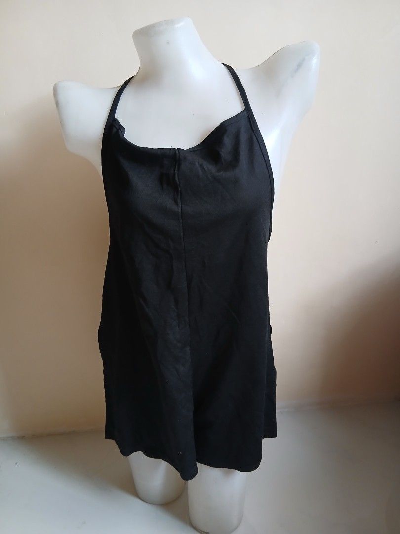 Black Satin Nightgown (Category: Undergarments & Loungewear) located in Tayabas. Submitted by ahrcelllego (Listing ID 1460656663, Image 1). Description: - Simple black satin nightgown - Thin spaghetti straps - Fabric has a slight sheen - Slightly ruffled hemline - Comfortable and lightweight for sleeping - Great for lounging at home.