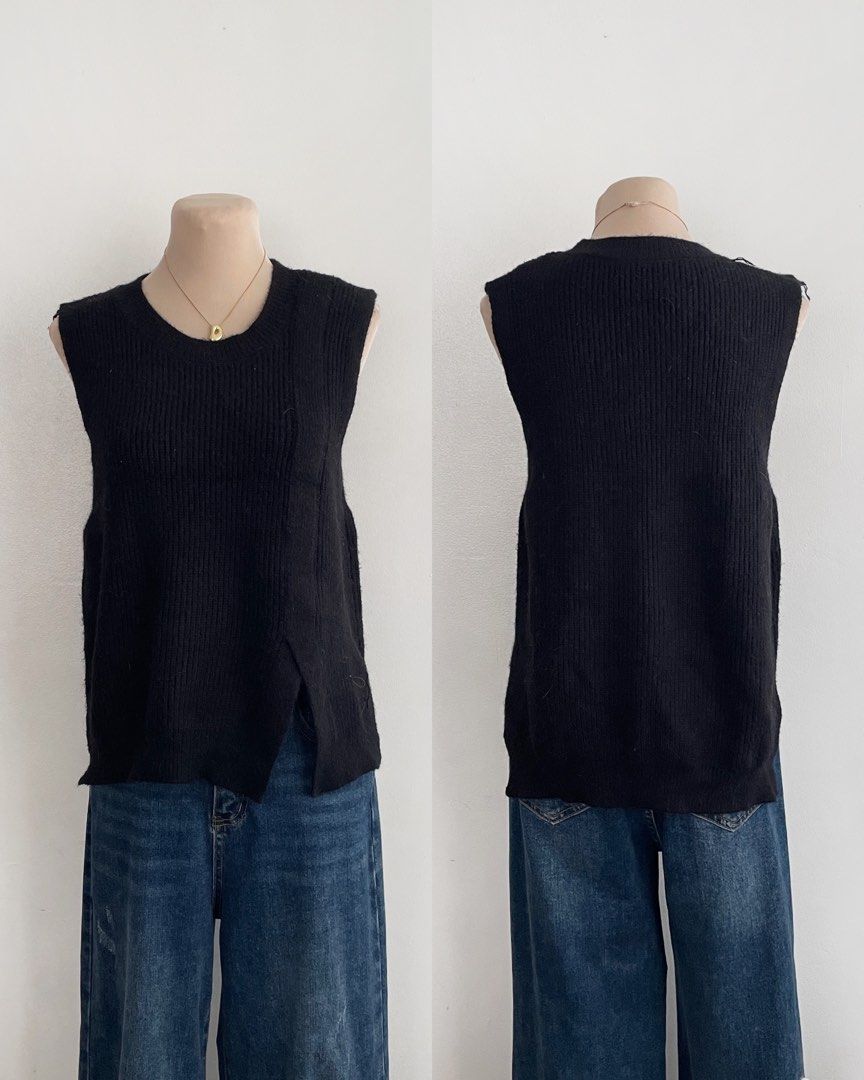 black vest (Category: Sleeveless) located in Manila. Submitted by spankmemingyu (Listing ID 1460568199, Image 1). Description: xs-m.