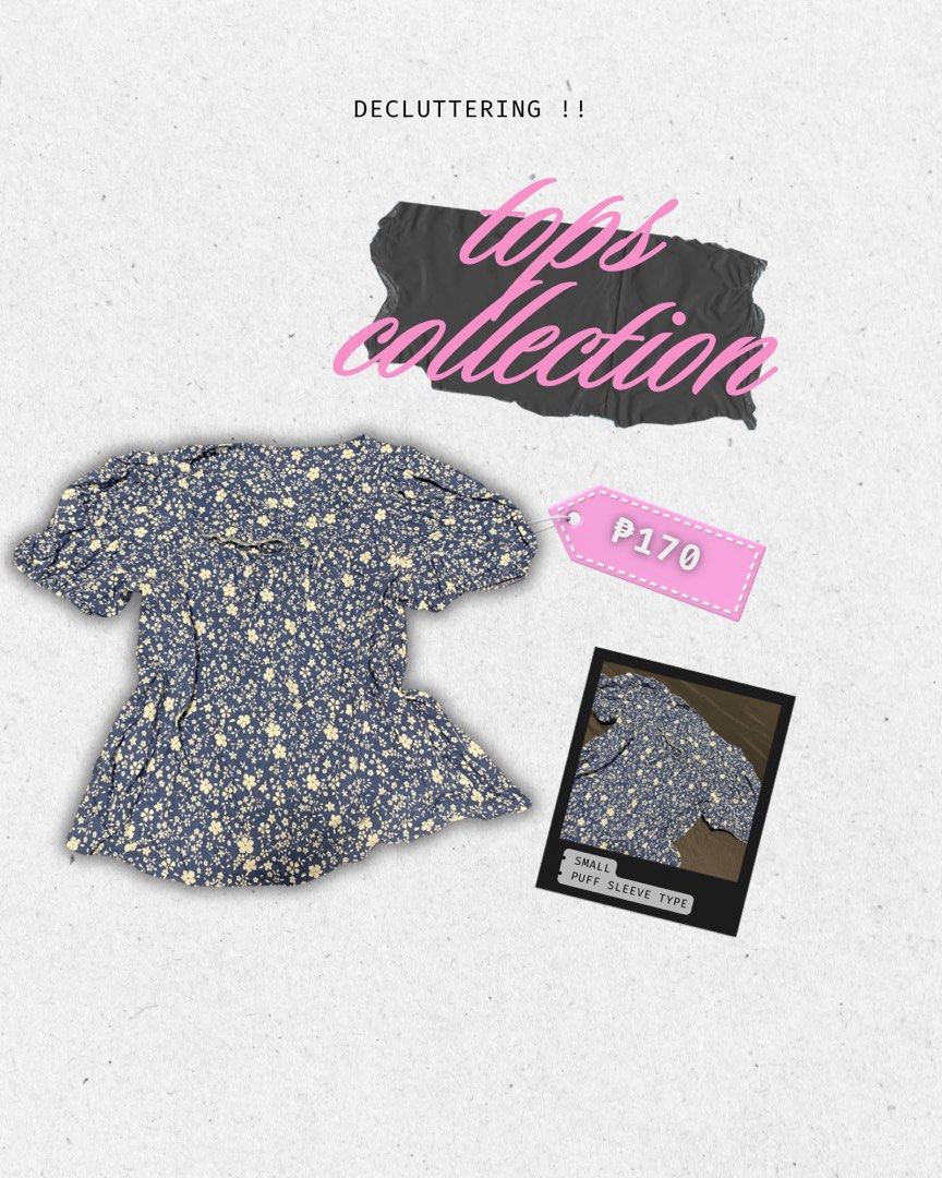 Blue Floral Puff Sleeve Top (Category: Blouses) located in Manila. Submitted by aney8109 (Listing ID 1460571782, Image 1). Description: 📍 ANTIPOLO CITY.