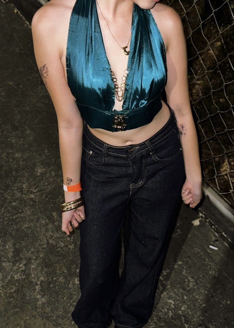 Blue Green halter top (Category: Sleeveless) located in Manila. Submitted by juenwears (Listing ID 1460707234, Image 2). Description: .