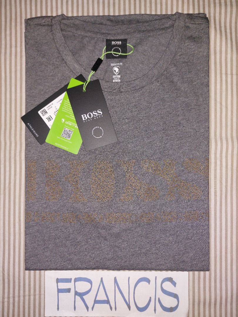 Boss Men's Tee Pixel 1 T-shirt, Gray, Medium (Category: Tshirts & Polo Shirts ) located in Antipolo. Submitted by cyknap2001 (Listing ID 1460708987, Image 1). Description: Boss Men's Tee Pixel 1 T-shirt, Gray Size Medium on tags, actual is 20"x29" Comfortable 100% Cotton MOP - payment first sa gcash .