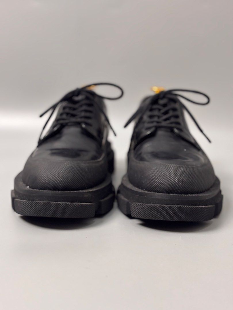 both Gao Derbies (Category: Dress Shoes) located in Quezon City. Submitted by willsmile (Listing ID 1460631437, Image 3). Description: both Gao Derbies in black, featuring a signature chunky treaded rubber sole and a textured rubberized toe cap size 8.5us mens 26.5cm 42eur excellent condition no discoloration no flaws no issue Please read the description before buying MOP: gcash, bank transfer (bpi) Courier: J&T, lalamove Please view all uploaded