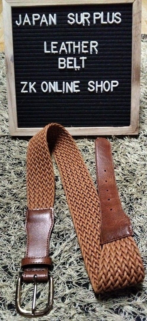 BRAIDED PURE Woven Leather Belt (Category: Activewear) located in Paranaque City. Submitted by michael-08 (Listing ID 1460532922, Image 1). Description: - Brown woven leather belt - Brown leather accents - Classic buckle closure - Stretchy braided design - Ideal for casual and smart casual outfits - Versatile wardrobe addition WALA PO ISSUE GOOD CONDITION LEATHER LIKE A NEW BODY WAISTLINE 25 to 32 MAXIMUM LENGTH 35 .