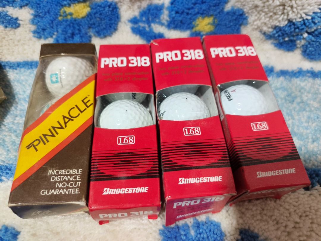 Bridgestone Pro 318 & Pinnacle Golf Balls (Category: Golf) located in San Leonardo. Submitted by burgossanleonardo.12345 (Listing ID 1460621777, Image 2). Description: - Set of Bridgestone Pro 318 golf balls (3 balls total, 1 per box) - Includes a box of Pinnacle golf balls (2 balls total) - Perfect for your next round of golf - Great value for money.
