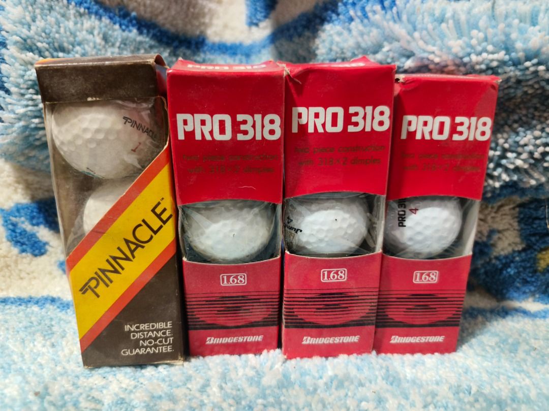 Bridgestone Pro 318 & Pinnacle Golf Balls (Category: Golf) located in San Leonardo. Submitted by burgossanleonardo.12345 (Listing ID 1460621777, Image 1). Description: - Set of Bridgestone Pro 318 golf balls (3 balls total, 1 per box) - Includes a box of Pinnacle golf balls (2 balls total) - Perfect for your next round of golf - Great value for money.