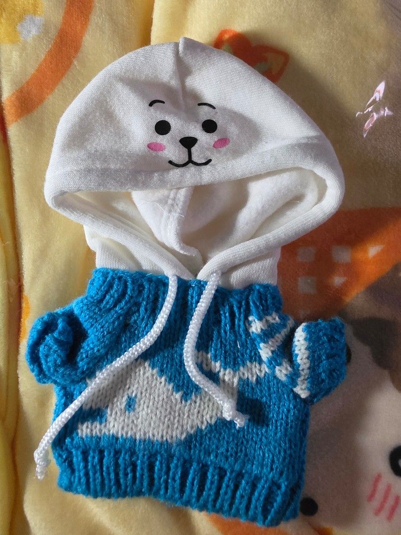BTS Army Bomb Lightstick Cover - Jin Inspired (Category: K-Wave Merchandise) located in Manila. Submitted by _sj1204 (Listing ID 1460550075, Image 2). Description: - Adorable RJ character design for your BTS Army Bomb lightstick. - Hand-knitted blue whale sweater and RJ hood for Jin biased fans. - Protects your lightstick from scratches and damage. - Adds a special, personalized touch to your lightstick. - Features a convenient drawstring closure