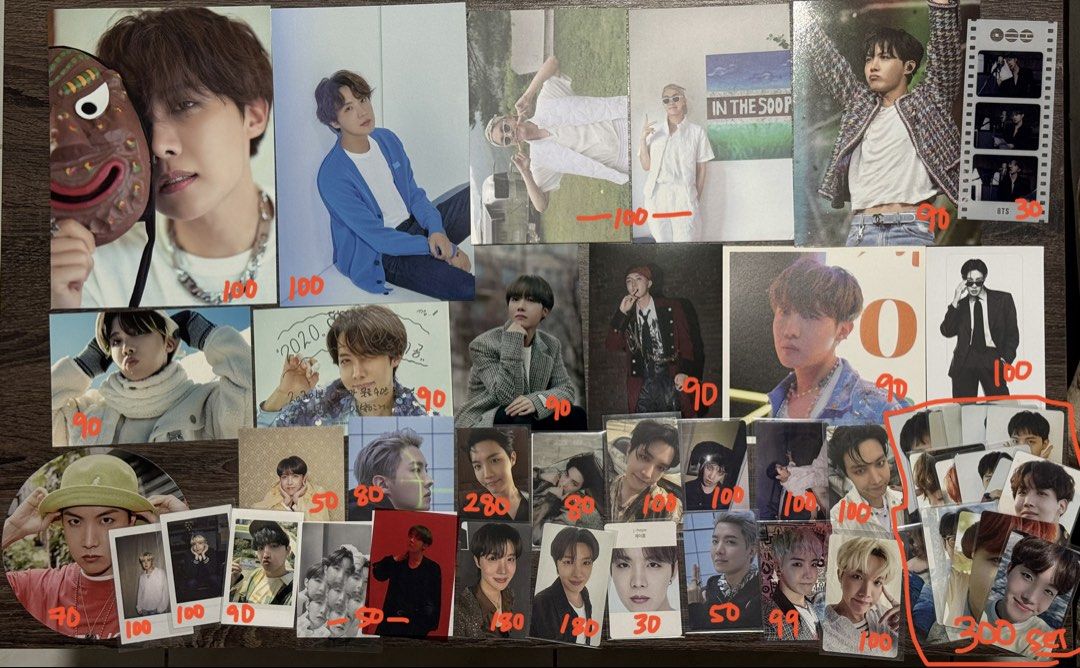 BTS J-Hope Photocards - Various Inclusions (Category: K-Wave Merchandise) located in Santa Barbara. Submitted by joonarri (Listing ID 1460588170, Image 1). Description: Item + pf + lsf Mint conditions Gcash/ Pangasinan/ J&T 1 week DOP/ PAYO.