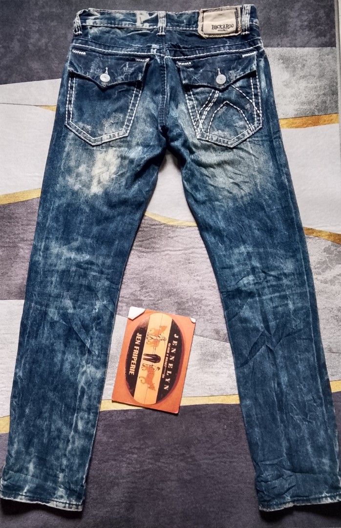 Buckaroo y2k jeans (Category: Jeans) located in Calbayog City. Submitted by jen1027 (Listing ID 1460590163, Image 3). Description: Vintage Buckaroo Blue acid-washed distressed denim jeans with distinctive white contrast stitching and flapped back pockets For Men Size 30 On Tag Actual Measurements 32 Actual Length 43.5 Hem 7 Made In China Excellent Condition Price:850 + sf ⛔ Payment First ⛔Mop-Gcash ⛔ Location Calbayog City Samar ⛔pm.