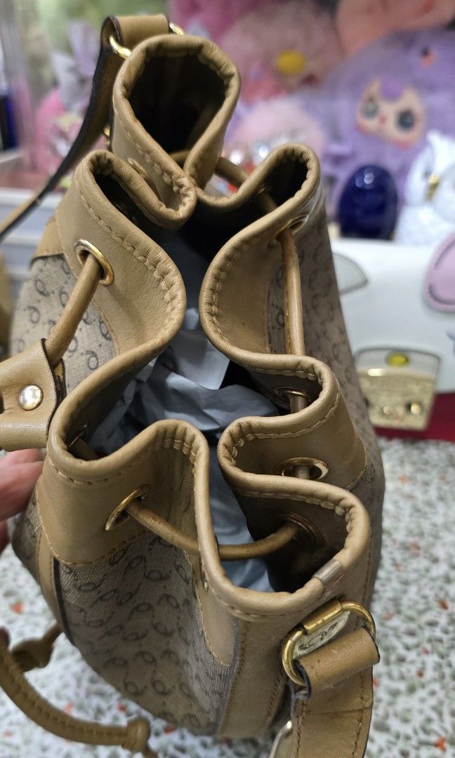Bucket bag drawstring pvc & leather (Category: Shoulder Bags) located in Manila. Submitted by loved_collections (Listing ID 1460599747, Image 2). Description: genuine leather M size bag flawless super ganda SALE!.