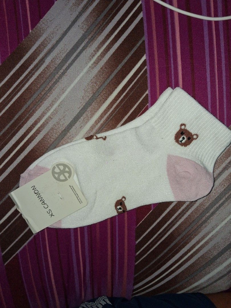 Bundle Ankle Socks (Category: Socks) located in Baguio. Submitted by arowarwai (Listing ID 1460663967, Image 1). Description: - Bundle of 3 pairs of ankle socks - Cute bear print with pink heel - Playful fox design on pink base - Blue with colorful polka dots - Low-cut and comfortable for everyday wear - Adds a fun touch to any outfit.