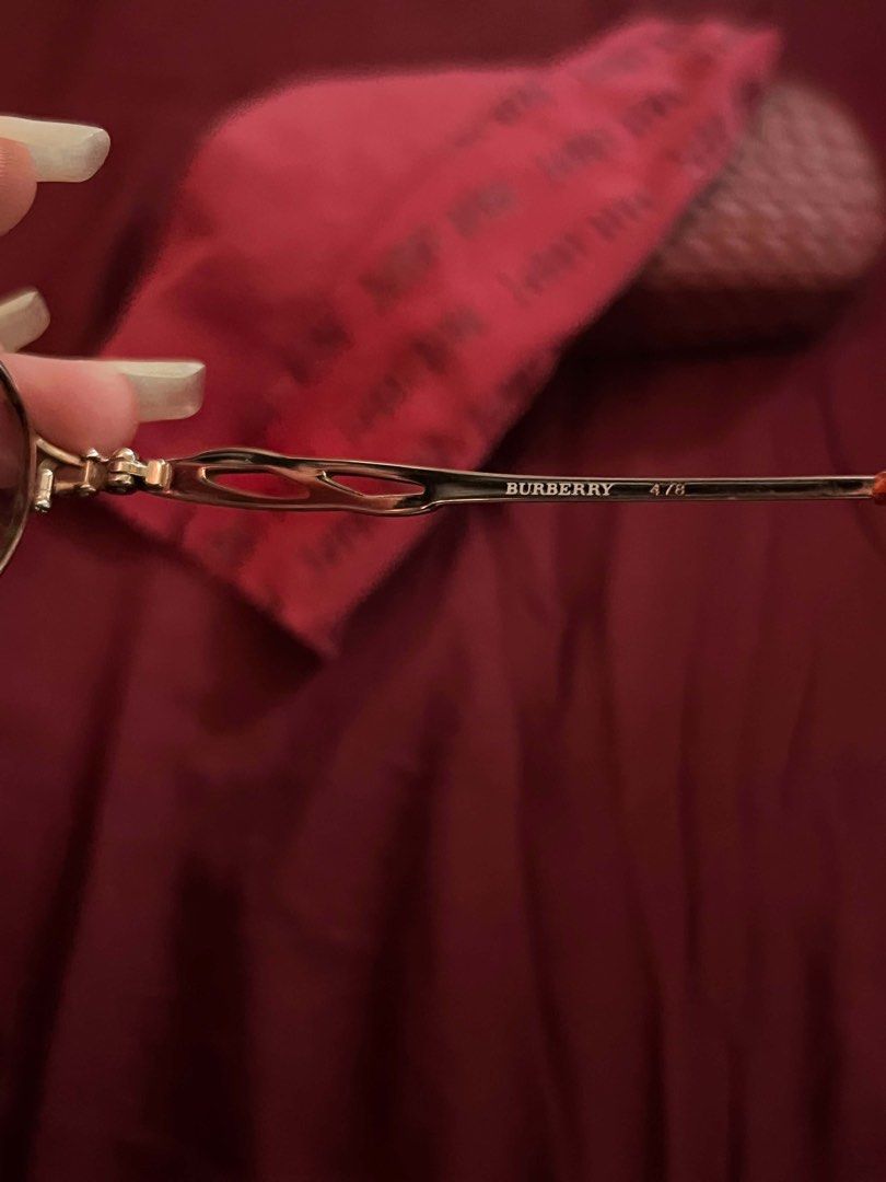 Burberry Titanium Eyeglasses 55 16-138 (Category: Luxury Accessories) located in Manila. Submitted by kennethpam82250 (Listing ID 1460555824, Image 2). Description: graded (low grade) burberry reading eyeglasses, with a bit of pink ombre on the lens perf for soft girl looks!!!.