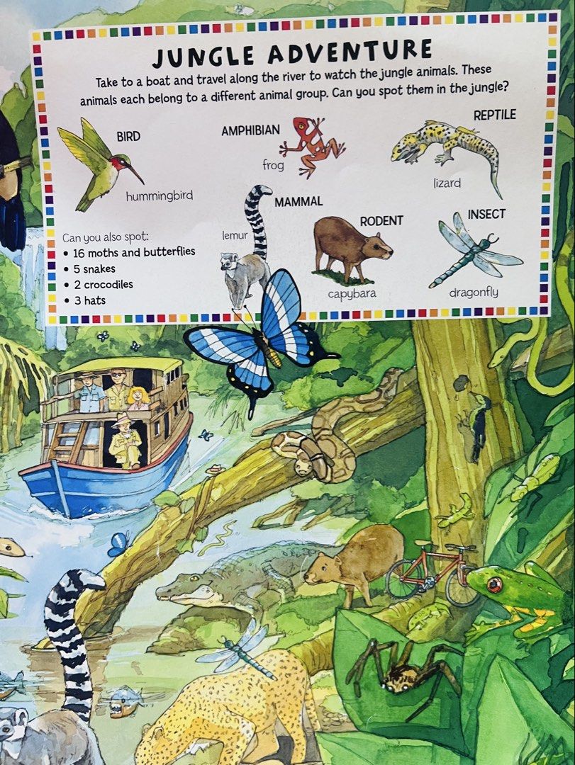 Busy Animals Search Puzzle Book (Category: Children's Books) located in Manila. Submitted by definiens (Listing ID 1460696372, Image 3). Description: Big size 8 habitats with beautiful illustrations Helps develop focus and attention Fun individual or family activity Best for 3 years old and up, even older kids love it Folded crease on cover, barely noticeable RFS: Making space for new books.