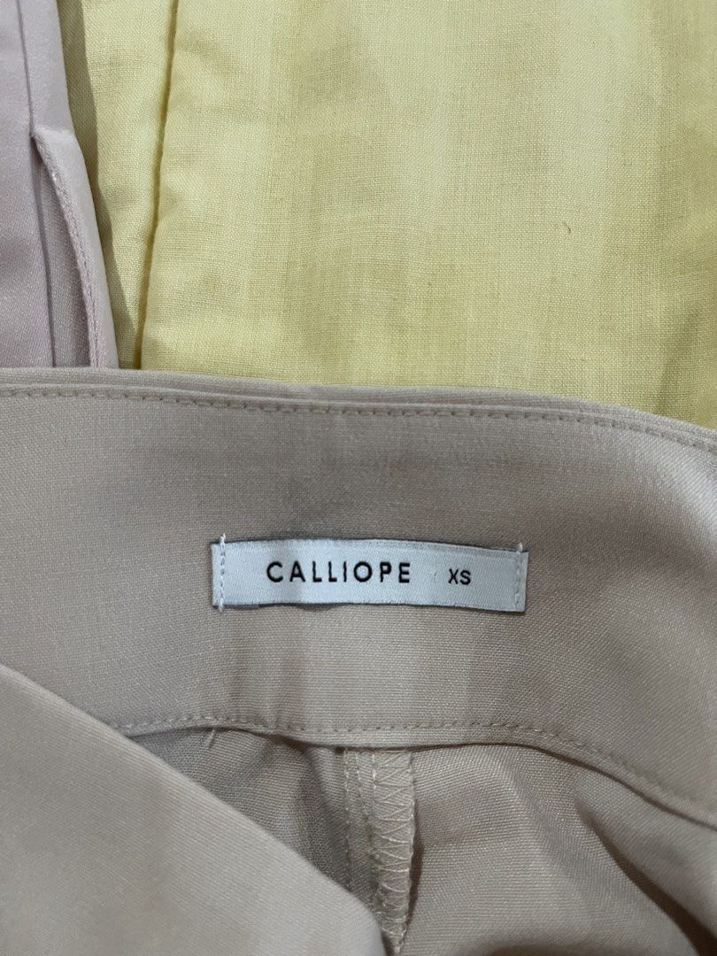 Calliope beige trousers xs (Category: Other Bottoms) located in Quezon City. Submitted by shopnkeep (Listing ID 1460533380, Image 3). Description: Calliope xs on tags Fits waist 25-26 Mop: bpi gcash Shipping: c/o buyer loc qc.