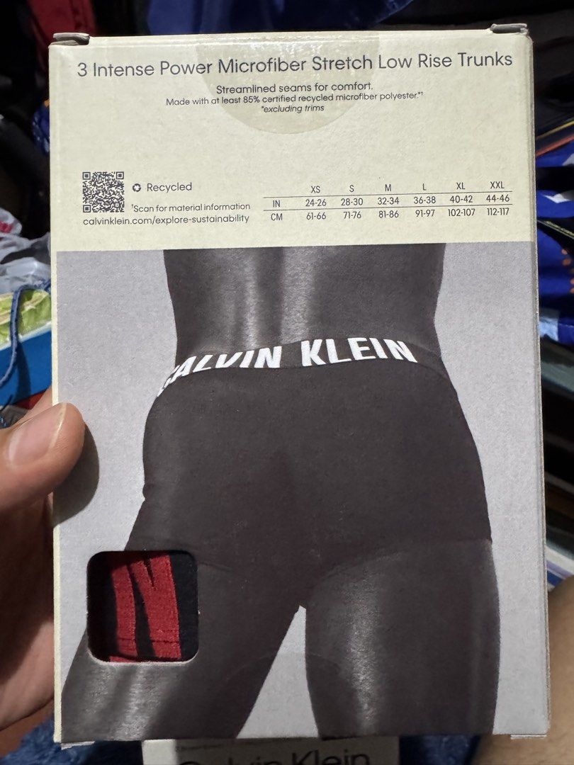 Calvin Klein Intense Power Low Rise Trunks (Category: Underwear) located in Caloocan City. Submitted by rodelramos.rivera (Listing ID 1460509541, Image 2). Description: Calvin Klein Intense Power Low Rise Trunks - 3 low rise trunks - intense power microfiber stretch - plant-based wicking - .