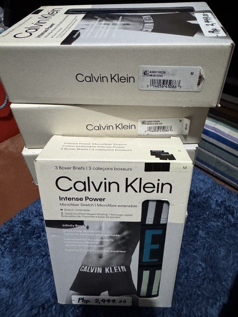 Calvin Klein Underwear (Category: Underwear) located in Caloocan City. Submitted by rodelramos.rivera (Listing ID 1460509267, Image 3). Description: Brand new Calvin Klein underwear - 3 boxer briefs - intense power - microfiber stretch - microfiber extensible - infinity bond - innovated for the ultimate fit - superior comfort - 6 box’s available .
