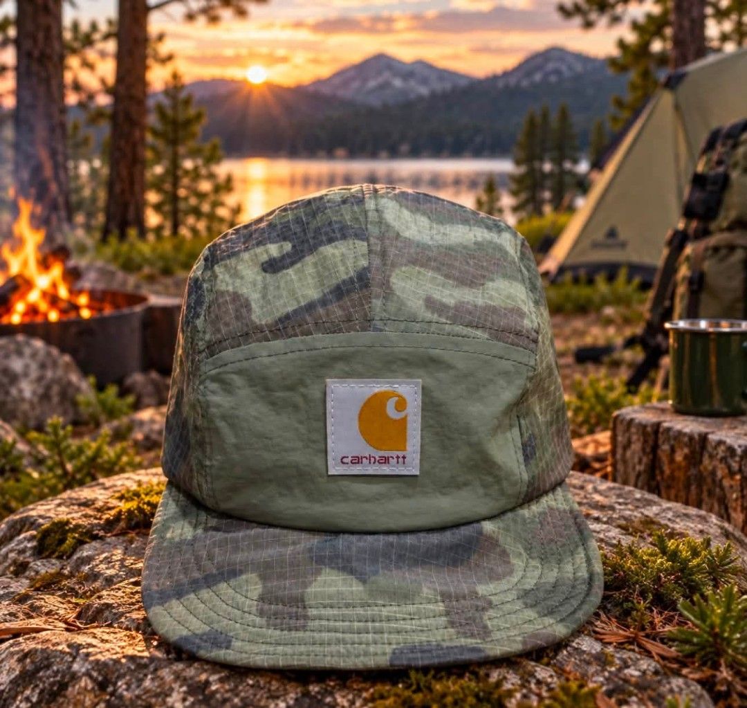Carhartt 5-Panel Camo Cap - Multiple Colors Available (Category: Caps & Hats) located in Rizal. Submitted by thebrim (Listing ID 1460524353, Image 3). Description: WHOLESALE/RETAIL - Brand: Carhartt - Style: 5-panel cap - Design: Cool camouflage pattern - Fit: Adjustable strap at the back - Ideal for: Outdoor adventures, casual wear - Available Colors: Purple, Desert Camo, Woodland Camo, Grey Camo.