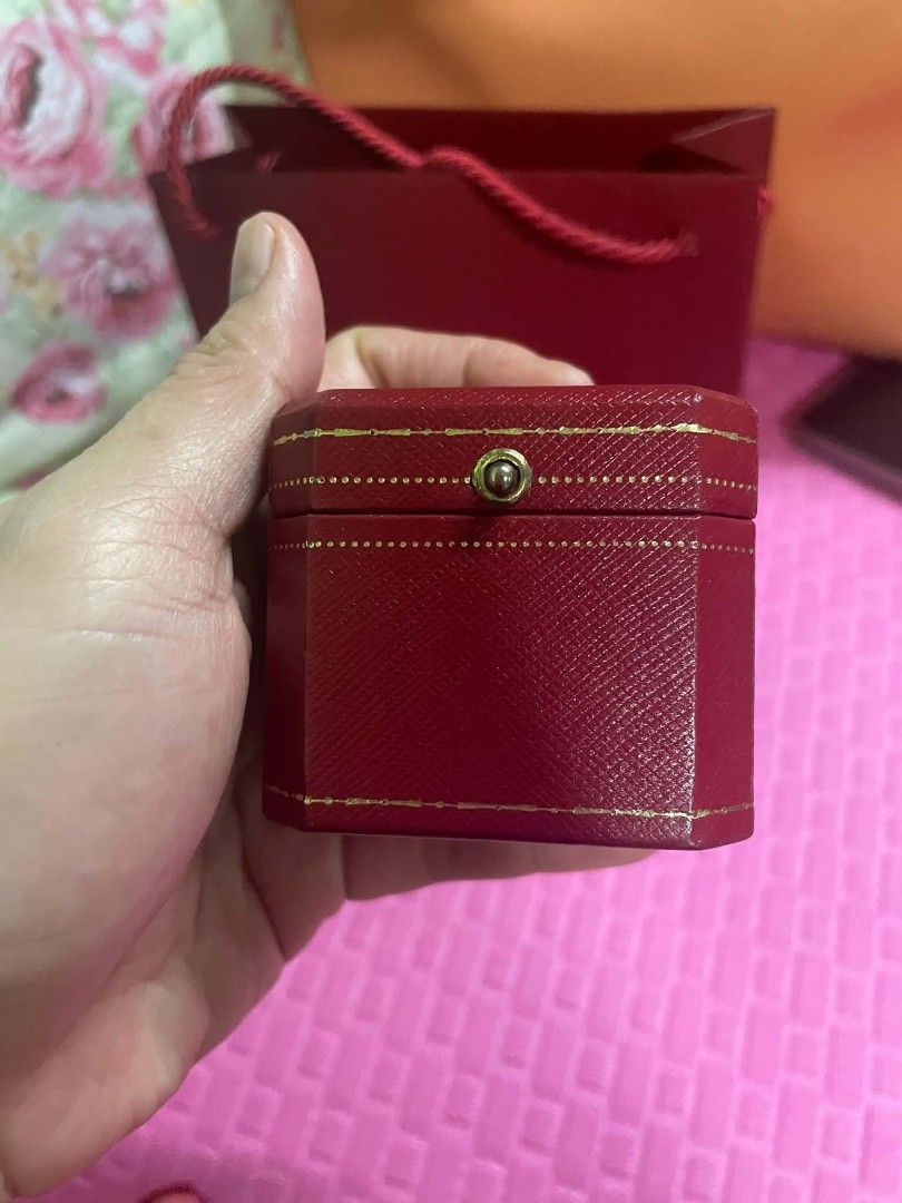 CARTIER RING BOX WITH PAPER BAG (Category: Luxury Accessories) located in Pasay City. Submitted by airaonlineshops (Listing ID 1460656266, Image 2). Description: Authentic ring box with paper bag location pasay.