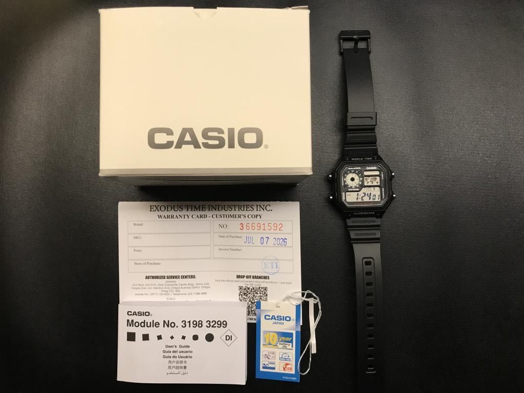 Casio Royale AE-1200WH-1AVDF (Category: Women's Watches) located in Tarlac. Submitted by living.wisely (Listing ID 1460555705, Image 1). Description: - The Casio Royale AE-1200WH-1AVDF Watch is still available. - Bought new July 2026, never worn, just stored in its original box. A screen protector was installed on the crystal the very day of purchase, so it remains completely free of scratches and blemishes. Comes complete with box and all origin