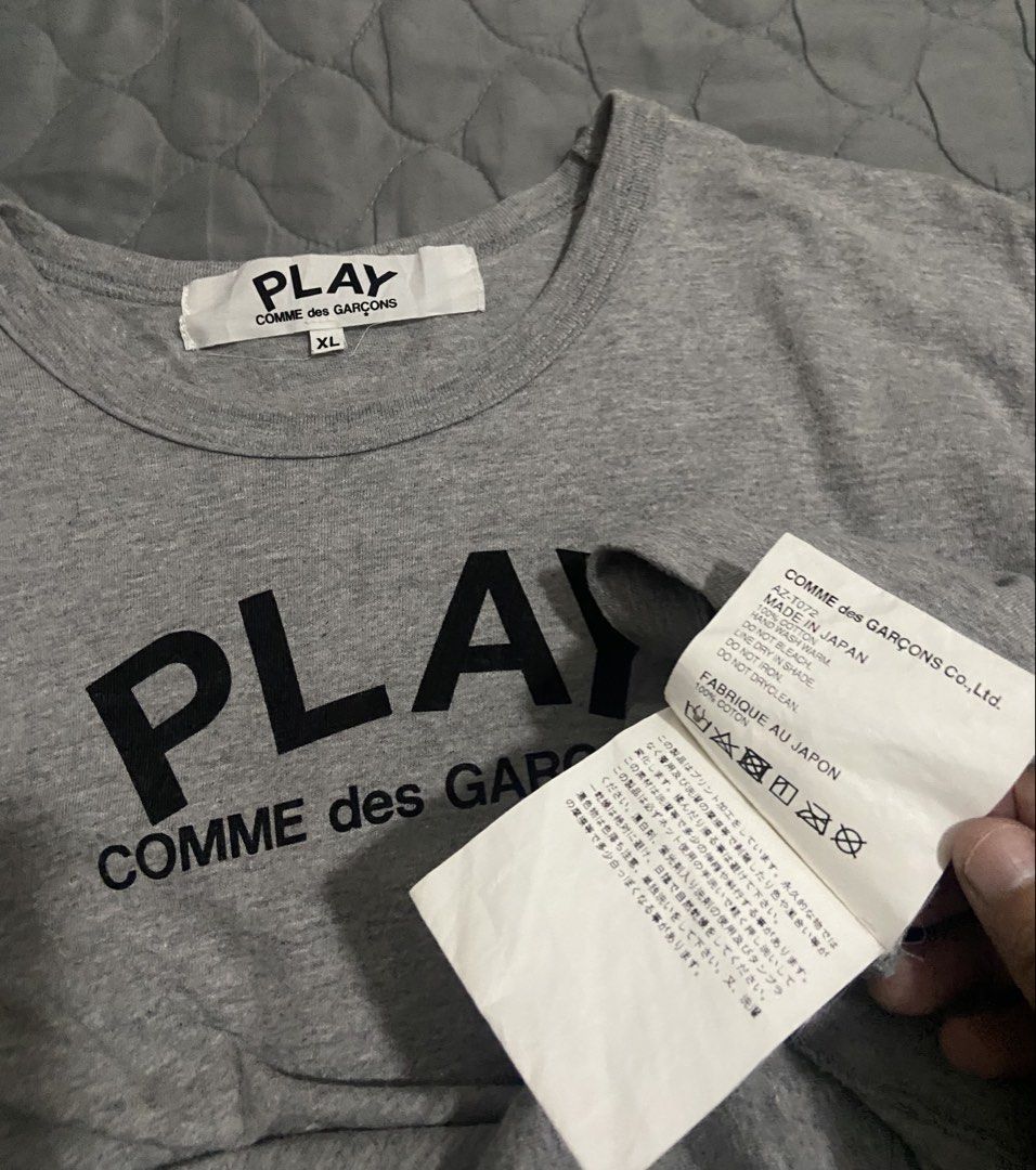 Cdg (Category: Tshirts & Polo Shirts ) located in Tagum. Submitted by thrift.tizz (Listing ID 1460660891, Image 3). Description: PLAY CDG (Complete tags) see comsec Excellent Condition Issue:None Size XL on tag 20x28 Colorate:10/10 .