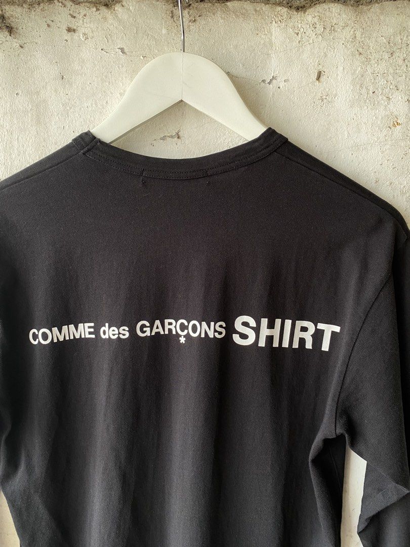 CDG Comme des Garçons SHIRT - Script Logo Longsleeve (Category: Tshirts & Polo Shirts ) located in Puerto Princesa. Submitted by something___. (Listing ID 1460609328, Image 3). Description: CDG Comme des Garçons SHIRT - Script Logo Longsleeve Tagged Size: Medium (Dimension) Length: 28 Width: 20 Condition: Excellent Color rate: 9.9 Flaws: None.