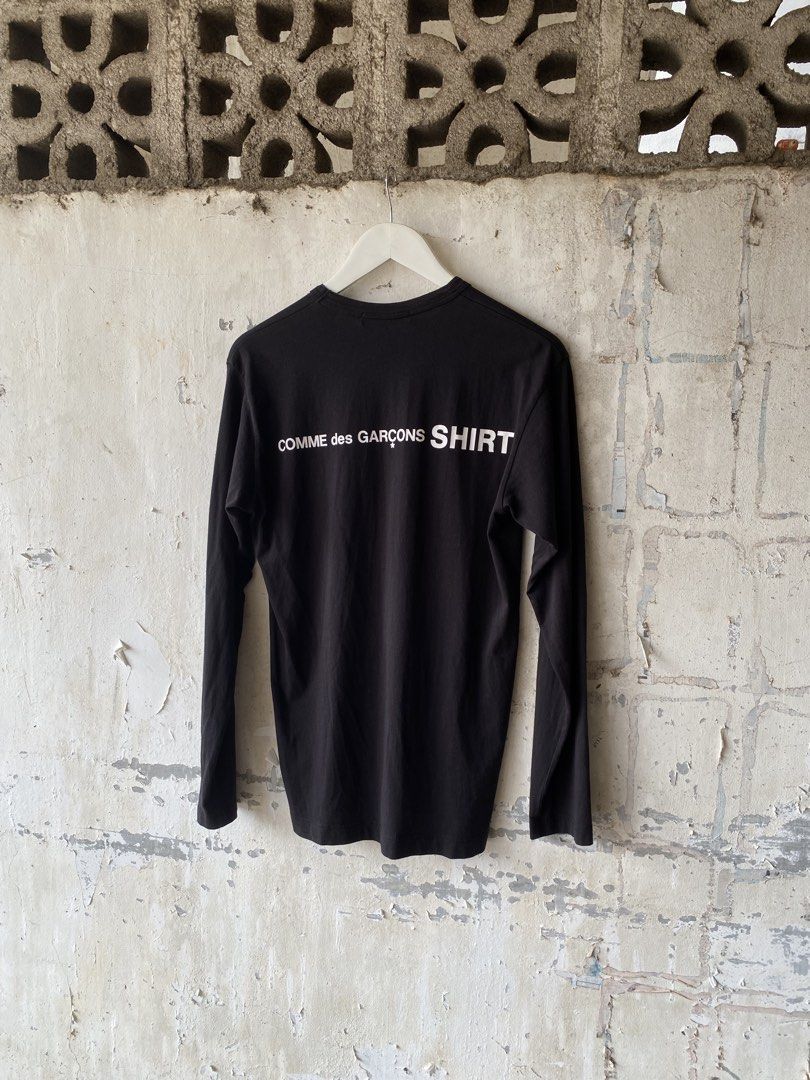 CDG Comme des Garçons SHIRT - Script Logo Longsleeve (Category: Tshirts & Polo Shirts ) located in Puerto Princesa. Submitted by something___. (Listing ID 1460609328, Image 2). Description: CDG Comme des Garçons SHIRT - Script Logo Longsleeve Tagged Size: Medium (Dimension) Length: 28 Width: 20 Condition: Excellent Color rate: 9.9 Flaws: None.