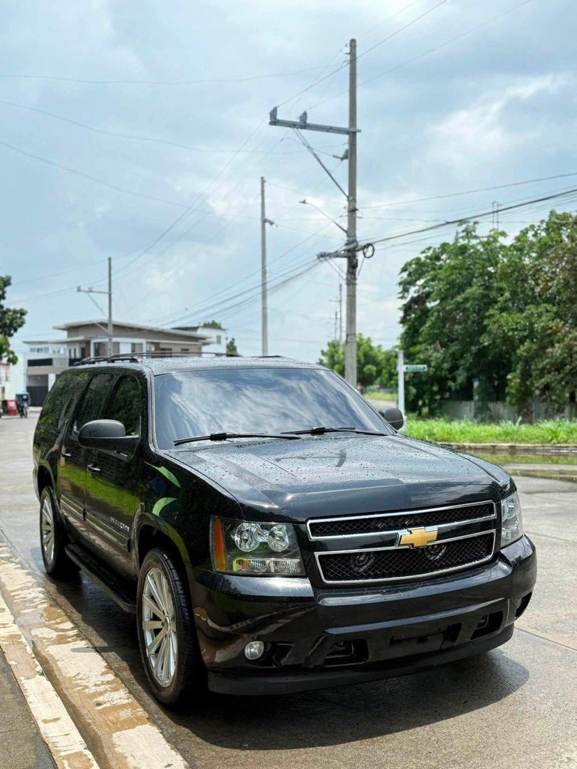 Chevrolet Suburban LT Auto (Category: Used Cars) located in Manila. Submitted by quality_cars (Listing ID 1460622512, Image 2). Description: For sale‼️ 2013 Chevrolet Suburban LT 5.3L v8 engine very healthy Super fresh interior Original paint No engine leaks Ice cold aircon Registered 22 inch velocity mags Nitto tires 285/45/22 Android head unit with carplay 360 deg camera Upgraded sound system Bosche europa horn LED lights New 3m tint Fuel lugnu