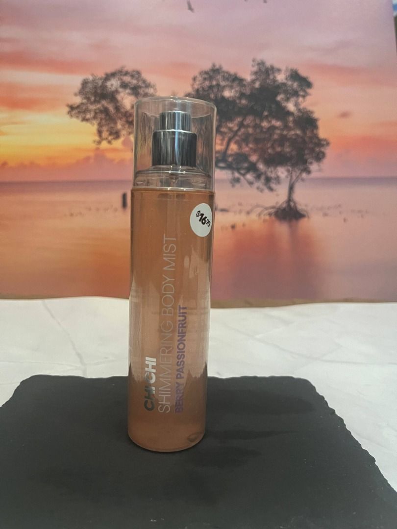 Chi Chi Shimmering Body Mist - Berry Passionfruit (Category: Fragrance & Deodorants) located in Rizal. Submitted by gmaven8888 (Listing ID 1460561009, Image 2). Description: - Chi Chi Shimmering Body Mist - Scent: Berry Passionfruit - Leaves a lovely shimmer on your skin - Provides a subtle glow - Convenient travel-size bottle - Perfect for a nice scent and sparkle on the go - sealed and unopened - Purchased from Australia.