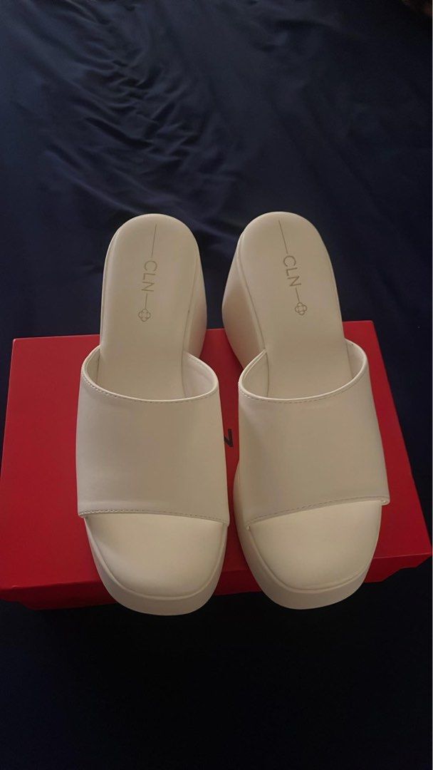 CLN 24H-Audrey Bone Platform Wedge Sandals Size 39 (Category: Wedges) located in Cavite. Submitted by honeysyruplime (Listing ID 1460512777, Image 3). Description: - Brand: CLN - Model: Audrey - Size: 39 - Color: Bone - Style: Platform wedge sandals - Features: Thick platform, simple front strap - Benefits: Adds height, retro vibe - Includes: Original box - Never been used - Original price: ₱1,450.