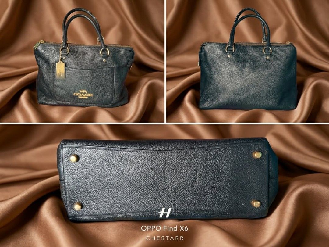Coach Black Leather Tote Bag (Category: Luxury Bags & Wallets) located in Cauayan City . Submitted by chestarrprelovedauthentic (Listing ID 1460557605, Image 3). Description: COACH Mini Emma Satchel 2Way Shoulder Bag Leather Gold F31467 , missing shoulder strap and yong creed.