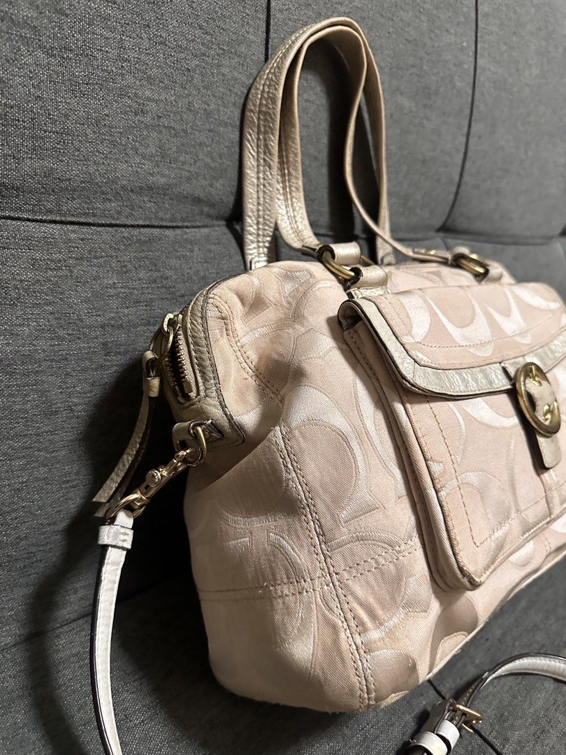 Coach Monogram two way bag (Category: Cross-body Bags) located in Batangas. Submitted by stopandshopforluxury (Listing ID 1460518848, Image 2). Description: Guaranteed Original 💯 No flaws, can send more photos upon request. What you see is what you get. Shipping via Lalamove, J&T, and LBC Disclaimer: This is a preloved bag. Actual condition is shown in photos. Expect normal signs of wear. Colors may slightly vary due to lighting. Please check al