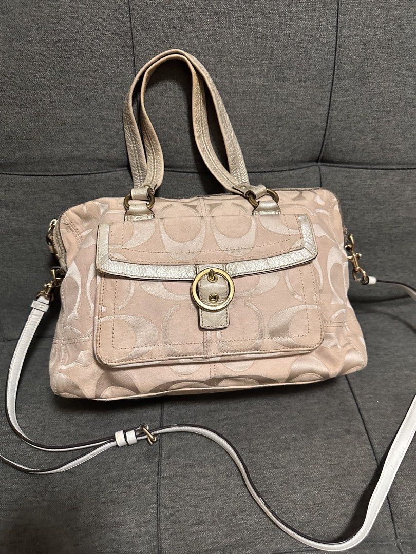 Coach Monogram two way bag (Category: Cross-body Bags) located in Batangas. Submitted by stopandshopforluxury (Listing ID 1460518848, Image 1). Description: Guaranteed Original 💯 No flaws, can send more photos upon request. What you see is what you get. Shipping via Lalamove, J&T, and LBC Disclaimer: This is a preloved bag. Actual condition is shown in photos. Expect normal signs of wear. Colors may slightly vary due to lighting. Please check al