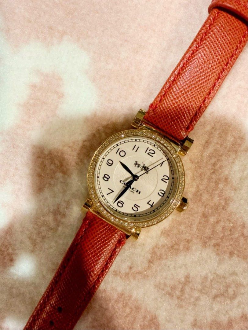 Coach Watch (Category: Women's Watches) located in Quezon City. Submitted by liezl.marie (Listing ID 1460671190, Image 2). Description: C0ach Madison watch featuring a striking red leather strap and a sparkling crystal-accented bezel. 6,500 Open for layaway. Disclaimer: We are not affiliated, associated, authorized, endorsed by or in any way officially connected with any other company or luxury brand. All copyrights are reserved to the original b