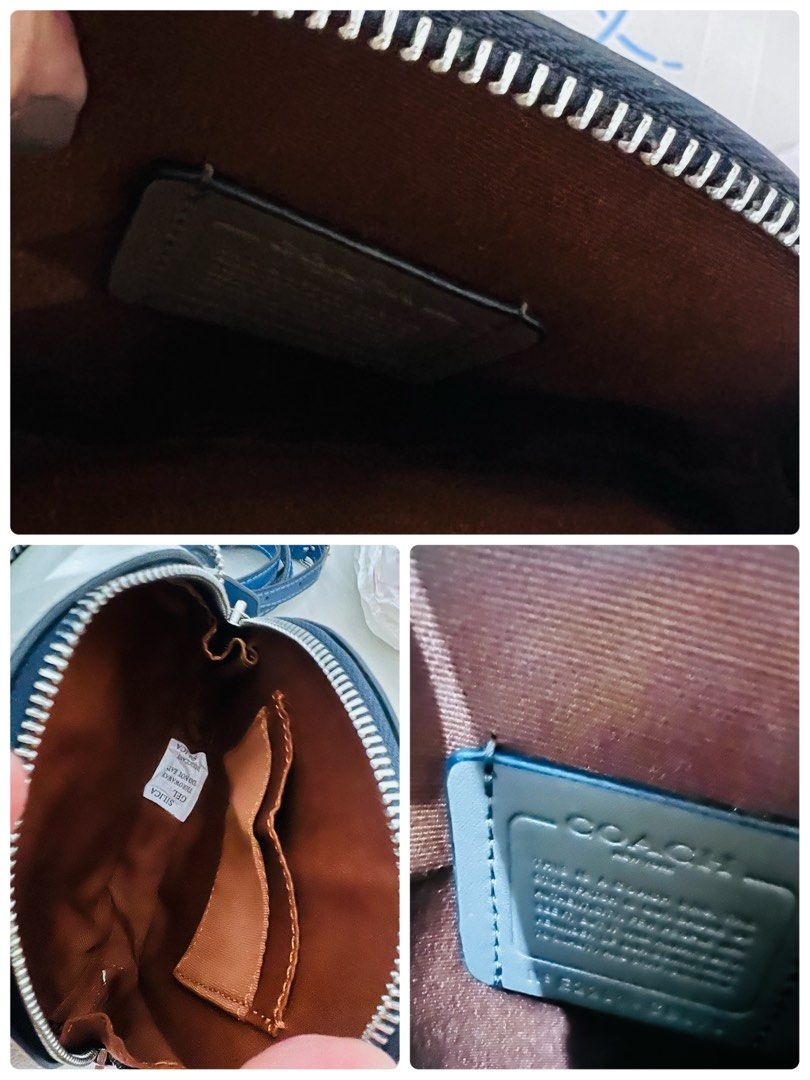 Coach White Round Bag & Patchwork Tote Bag (Category: Luxury Bags & Wallets) located in Las Pinas. Submitted by lyrehs1981 (Listing ID 1460618227, Image 3). Description: - Coach white canteen coach bag - Includes matching crossbody strap - Comes with a Coach patchwork tote bag - authentic Tote coach patchwork bag features blue lining - Ideal for everyday use and travel.