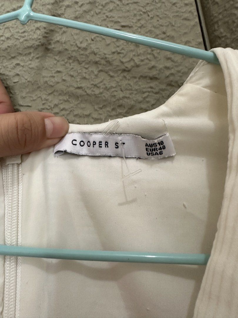 Cooper St White Ribbed Wrap Dress - Never worn (Category: Dresses) located in Lipa City. Submitted by kiangkong (Listing ID 1460558577, Image 3). Description: Gift from Australia but too big for me RRP approx ₱7,600 | Selling for ₱3,500 Never worn, Australian Brand - White textured dress by Cooper St. - V-neckline with cap sleeves - Zipper closure at the back - Knee-length - Ideal for events or a night out.