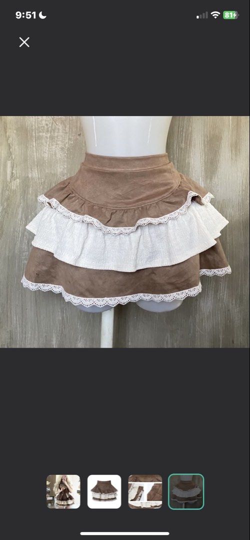 Coquette brown skirt (Category: Skirts) located in Manila. Submitted by beamaicle (Listing ID 1460630434, Image 1). Description: xl-xxl.