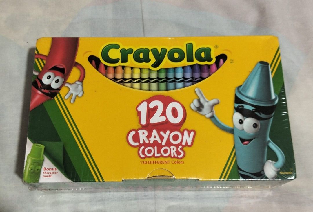 Crayola 120 Colors Crayon Set with Sharpener (Category: Stationery & School Supplies) located in Manila. Submitted by bethistama04142 (Listing ID 1460549520, Image 3). Description: - Crayola 120 count crayon set - Includes 120 vibrant colors - Bonus tip character sharpener included - Ideal for all coloring activities - Expand your art supplies with this large set - made in USA - Box sealed in plastic.