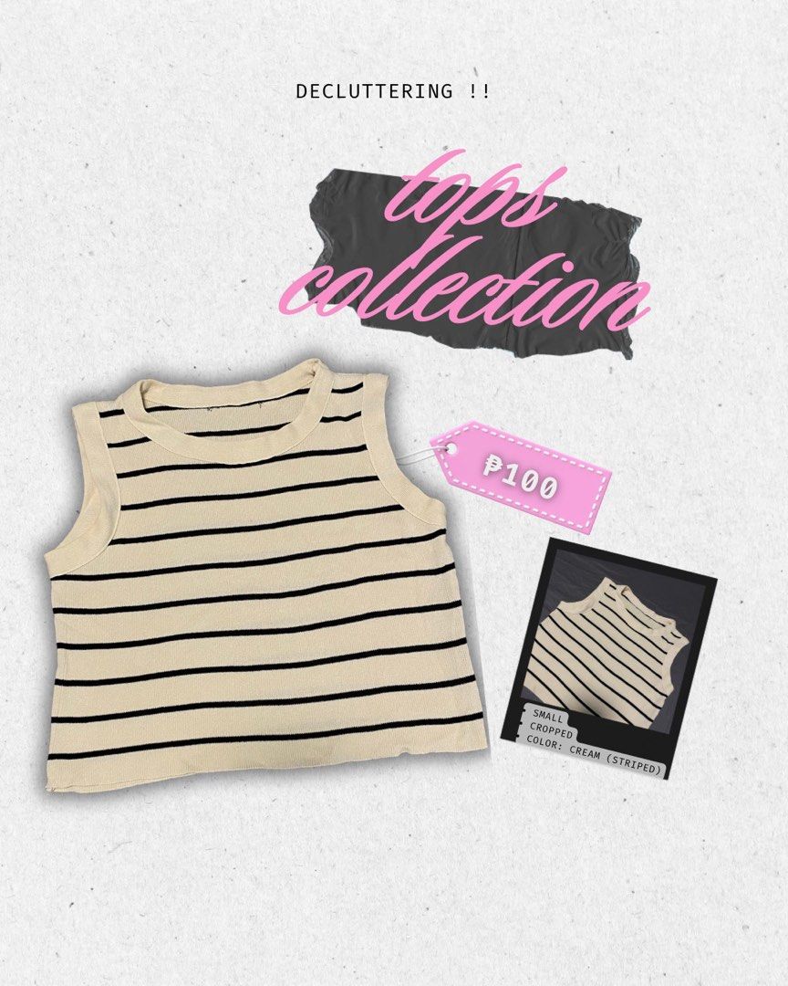 Cream Striped Cropped Knit Top (Category: Blouses) located in Manila. Submitted by aney8109 (Listing ID 1460571785, Image 1). Description: 📍 ANTIPOLO CITY.