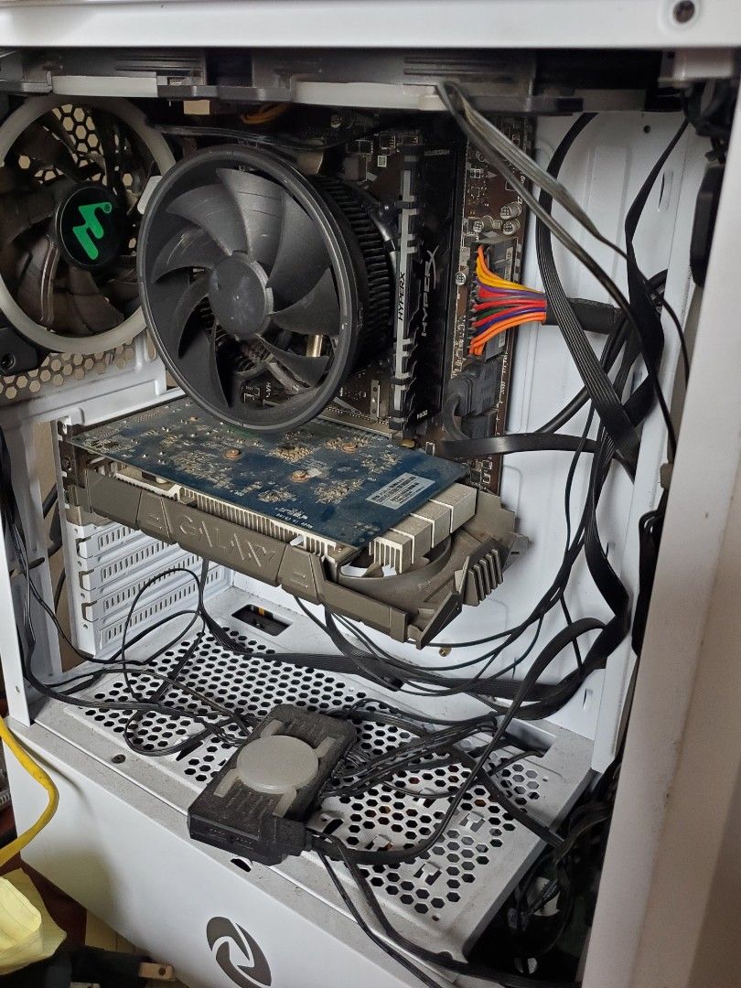 Custom PC Build - Motherboard, GPU, RAM, Fans (Category: Desktops) located in Manila. Submitted by corruptedw19680 (Listing ID 1460667923, Image 1). Description: - i3 10th gen - gtx 750ti gpu - Includes 8gb HyperX RAM stick - Comes with a CPU cooler - Includes case fans - All components visible in provided photos - Perfect for your next PC build or upgrade - Feel free to ask any questions! (working but no display ram issue ata) (no storage i wna 