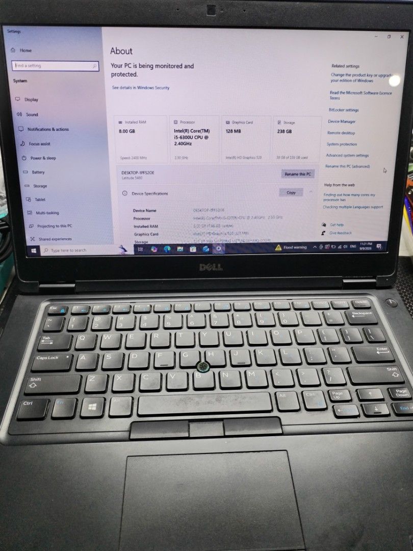 Dell Latitude 5480 i5 8gb memory 256ssd (Category: Laptops & Notebooks) located in Quezon City. Submitted by edz0n (Listing ID 1460683247, Image 2). Description: Ready to use!! Good unit. 24hours running tested good. As is, Minor scratch fade body 7/10 Isue my buka sa lower corner NG lcd cover di lapat, di naman affected lcd Please Manage your expectation. Bawal sa maselan. Pick up Romarosa Townhomes or meet up. Puregold Luzon comonwealth COD and