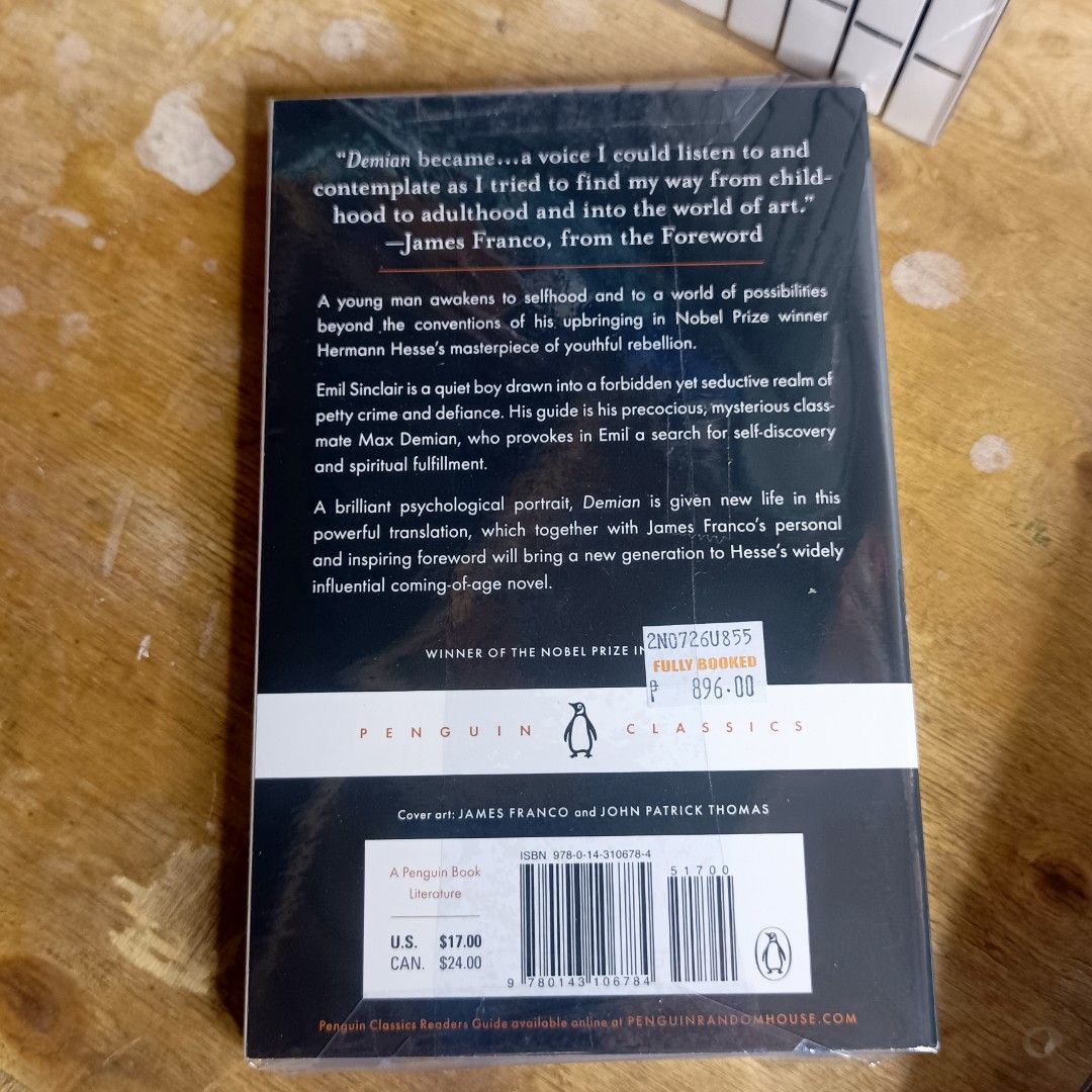 Demian by Hermann Hesse (Category: Storybooks) located in Manila. Submitted by shelfenjoyment (Listing ID 1460635455, Image 3). Description: brand new sealed. newly bought and never read. last price..