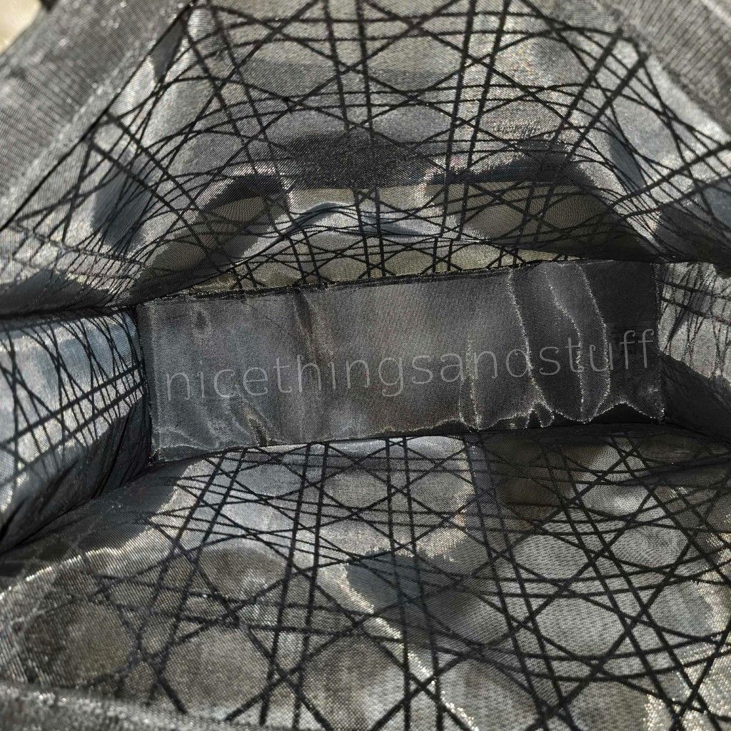 DIOR MESH LARGE SIZE TOTE BAG (Category: Luxury Bags & Wallets) located in Manila. Submitted by nicethingsandstuff (Listing ID 1460517469, Image 2). Description: 🔸All items are onhand 🔸Authentic GWP black Dior mesh tote bag 🔸 Features the iconic Dior pattern throughout 🔸Comfortable velour handles for easy carrying 🔸Ideal for shopping trips or everyday use 🔸Interior tag displays 'nicethingsandstuff'.