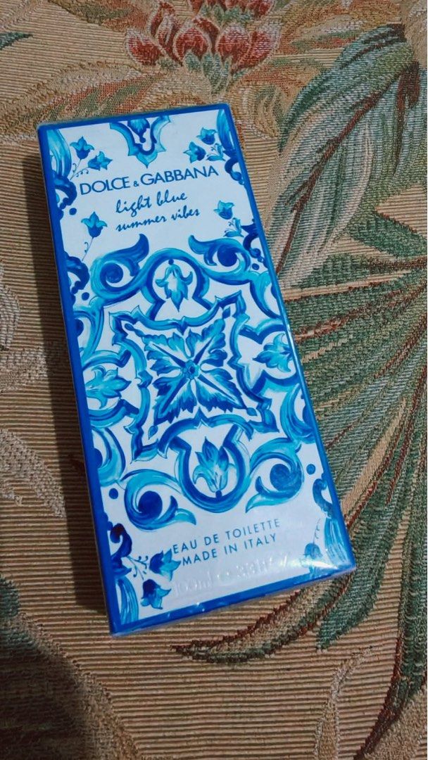 Dolce & Gabbana Light Blue Summer Vibes (Category: Fragrance & Deodorants) located in Caloocan City. Submitted by appleblossoms07 (Listing ID 1460568778, Image 1). Description: FOR SALE ₱5,000 Dolce & Gabbana Light Blue Summer Vibes 100 mL Eau de Toilette Made in Italy ✨ Brand new & sealed ✈️ Bought in Kraków, Poland 🇵🇱 Duty Free 🛍️ Comes with the airport’s Secure Tamper-Evident Bag (STEB) Note: The STEB was opened only to take photos of the p
