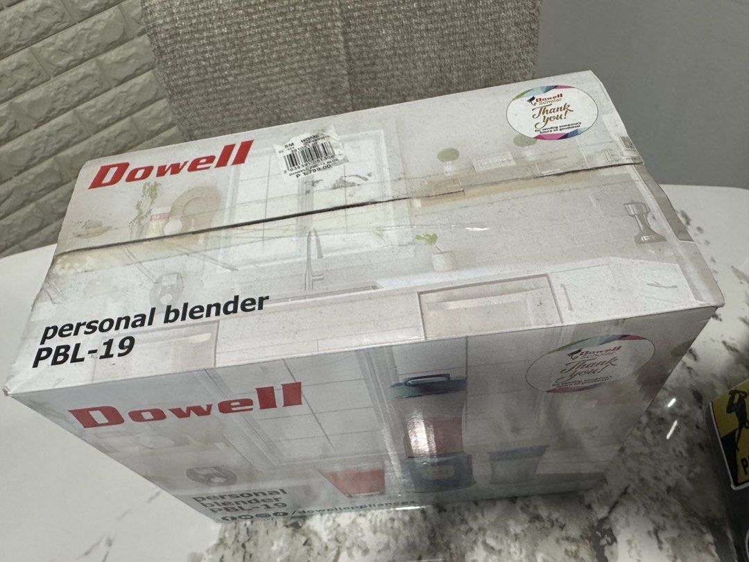 Dowell Personal Blender PBL-19 (Category: Juicers, Blenders & Grinders) located in Manila. Submitted by dondonc1026 (Listing ID 1460634596, Image 2). Description: PERSONAL BLENDER ONE TIME USED 1,500 ONLY - Dowell Personal Blender (Model PBL-19) - Ideal for making smoothies and shakes - Comes with blender base, blending cup, and travel lid - Simple to operate and clean - Perfect for quick, on-the-go beverages.