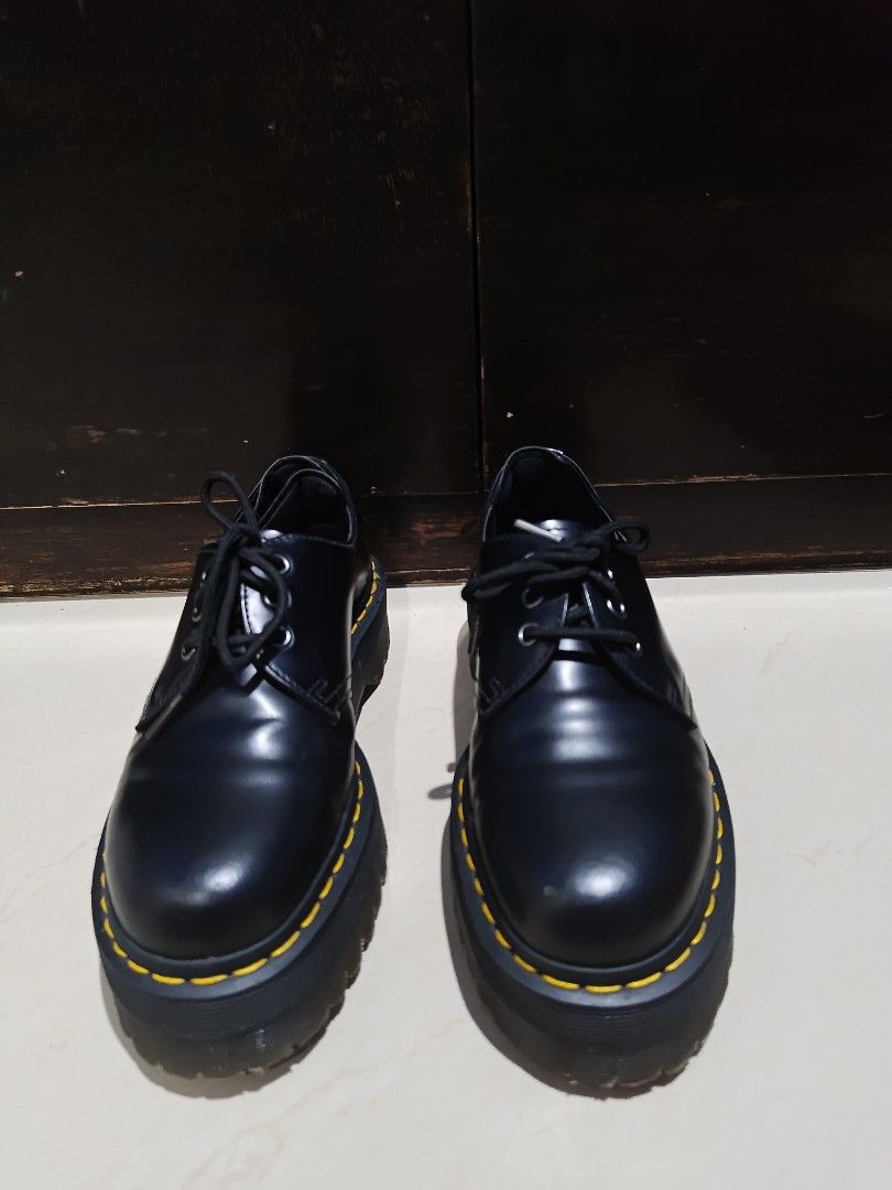 Dr. Martens 1461 Quad Platform (Category: Dress Shoes) located in Rizal. Submitted by eridann (Listing ID 1460699890, Image 3). Description: Dr. Martens 1461 Quad Platform With free Dr. Martens Logo Socks (Size: S/M) Comes with ankle paddings installed on the shoes (can be removed) Purchased in South Korea Used 2 or 3 times only.