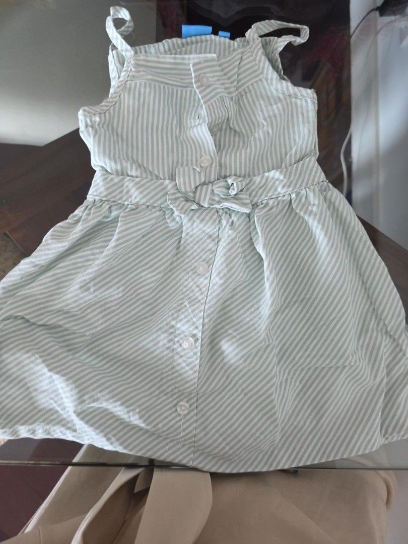Draper James Striped Dress Size 2T (Category: Babies & Kids Fashion) located in Makati City. Submitted by kaisabb (Listing ID 1460597755, Image 1). Description: - Cute green and white striped dress - Brand: Draper James - Features button front detail - Includes a tie waist for a flattering fit - Ideal for summer wear - Easy and comfortable for little ones.