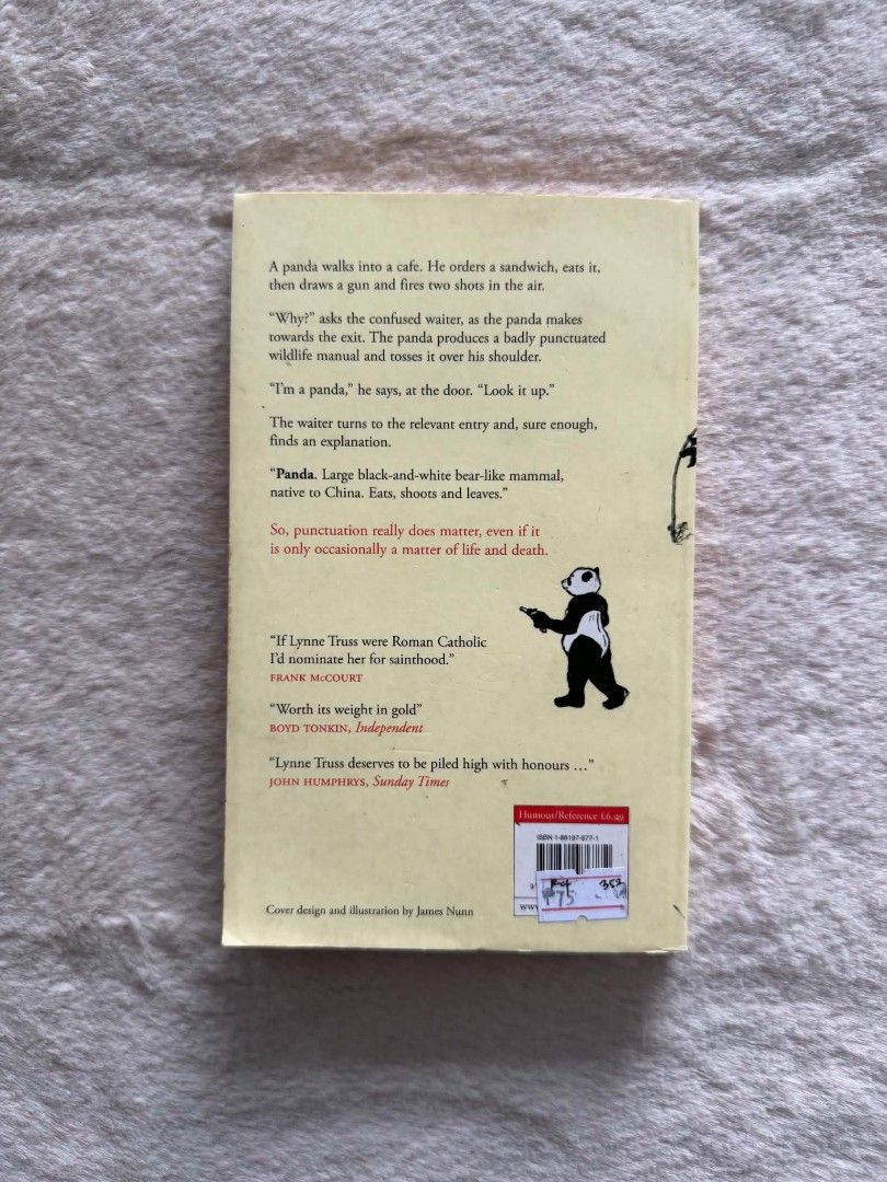 Eats Shoots & Leaves - Lynne Truss (Category: Storybooks) located in Santiago. Submitted by bookworm_club (Listing ID 1460577963, Image 3). Description: 📚no cancellation, return or exchange. 📚secondhand books. some books are in good condition while some has minimal flaws (foxing, creases, dog-eared pages, etc.) 📚reasonable haggling is allowed. 💰MOP: For same day pickup - CASH & BANK TRANSFER For shipping or scheduled pickup - BANK TRANSFER 🚚